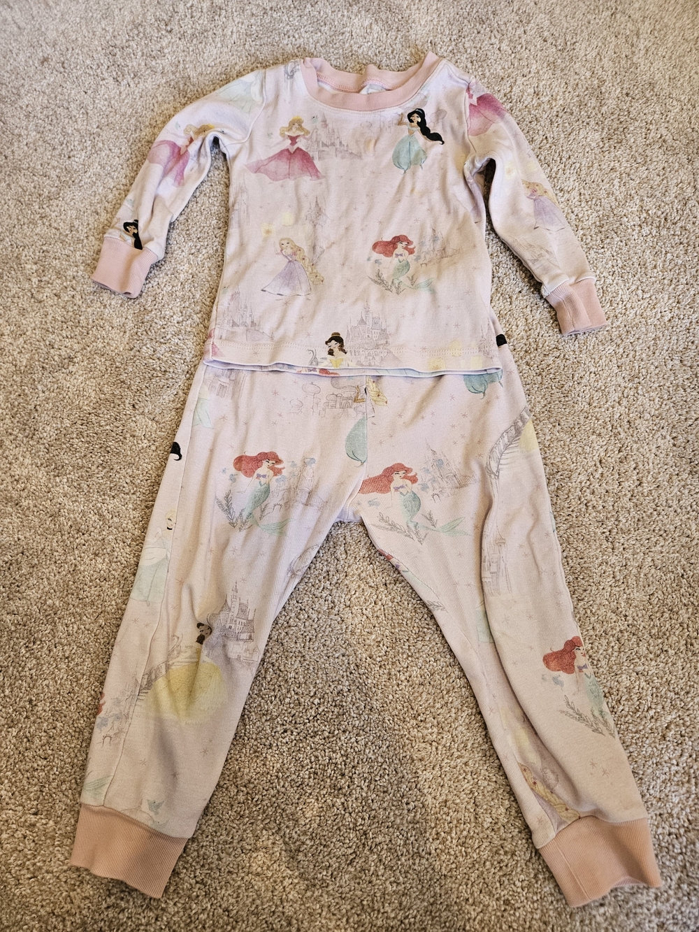 Pottery Barn Kids Pink Disney Princess Pajama Set